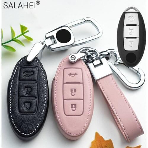 New Leather Car Key Cover Case For Nissan Qashqai Juke J10 J11 X-Trail T32 T31 Kicks Tiida Pathfinder Note Murano MAXIMA ALTIMA