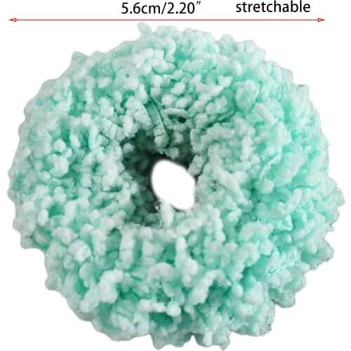 U90E Plush Glowing Ponytail Holders Elastic Soft Hair Ties for Girls Teens Ponytail Hair Rings Plush Hair Scrunchie Supplies