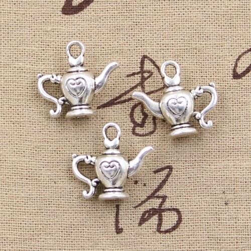5pcs Charms Flagon Lamp With Heart 19x21mm Antique Making Pendant fit,Vintage Tibetan Bronze Silver color,DIY Handmade Jewelry