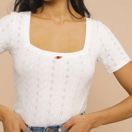 RUANDAI Women's Knitted T-shirts