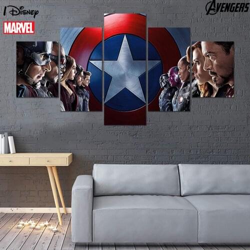 Marvel Anime Avengers Poster Captain America Shield Painting Canvas Print On Wall Art Picture For Kids Room Home Decor Frameless