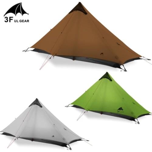 LanShan 1 3F UL GEAR One Person Outdoor 950 Grams Ultralight Camping Tent 3/4 Season Professional 15D Silnylon Rodless Tents