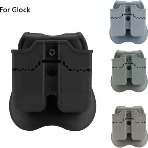 Tactical Double Magazine Pouches for Glock 17 19 22 23 26 27 32 34 37 38 Mag Case Holster Hunting Military Waist Carry Holster