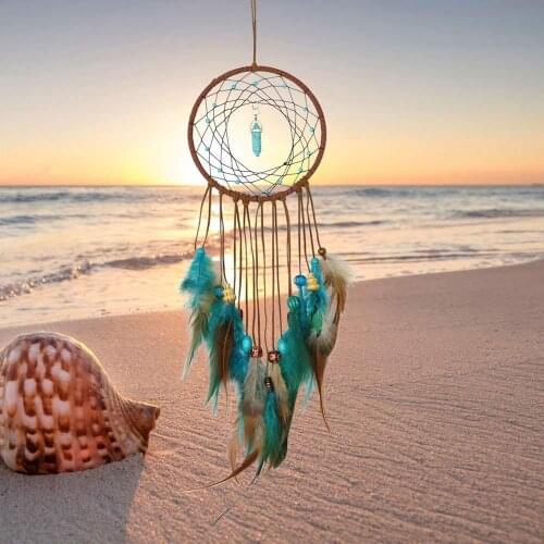 Home Decoration Dream Catcher With Lights Feathers Hand-Woven Ornaments Birthday Graduation Gift Wall Hanging Decor For Car