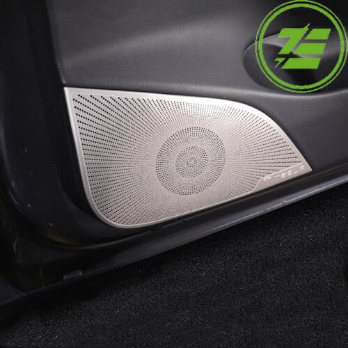 For Tesla 3 Front and Rear Door Horn Cover Protection Sticker Tesla Audio Panel Speaker Cover Stereo and Decorative Frame Sequin