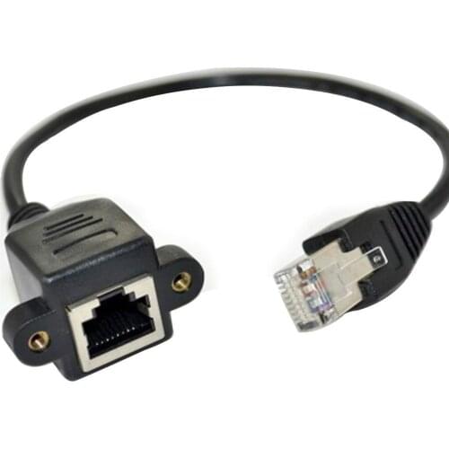 High Quanty 30cm 60cm Mount Network Male To Female Screw Ethernet Panel RJ45 Cable LAN Extension