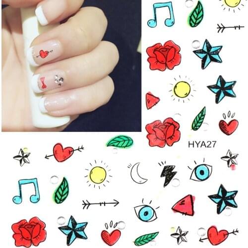 10PCS/set of abstract woman face water nail transfer sticker woman face sketch abstract image nail slider applique decoration