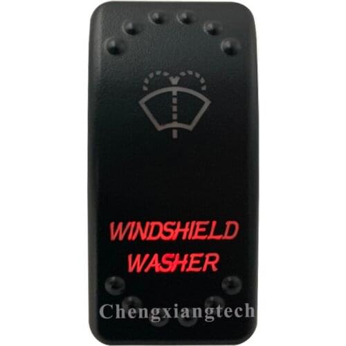 12V 20A / 24V 10A 5 Pins SPST Red Led Momentary On Off Rocker Switch - Windshield Washer - Waterproof for Car Boat Truck
