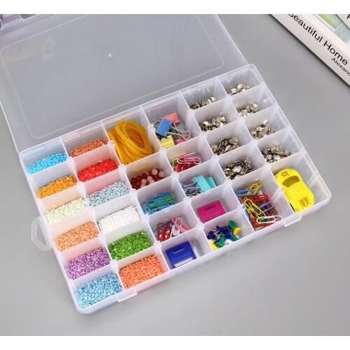 36 Grid Transparent Storage Box Jewelry Earrings Tool Box Food Grade Pp Material Storage Box Plastic Parts Storage Box