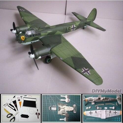 3D Papercraft Toy 1:33 scale Germany Junkers Ju-88A Dive Bombers Paper Model Diy Military manual Collections for children