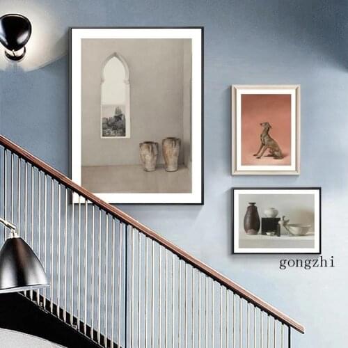 Abstract Still Life Nordic Vintage Poster Animal Dog Canvas Painting and Prints Wall Art Picture Living Room Interior Home Decor