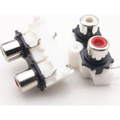 AV2-14 2 hole 2Pin RCA Female Stereo audio Jack AV Audio socket Connector 2 bit Amplifier Interface RCA Signal Audio Plug socket