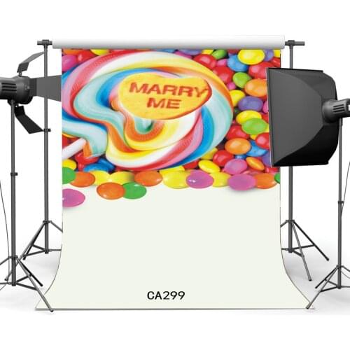 Seamless Photography Backdrops Candy- Lillipops Marry Me Newborn Baby Birthday Portraits Photo Backgrounds CA299