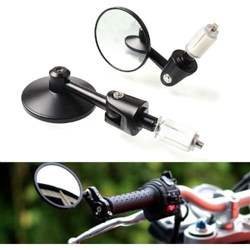 Black round Motorcycle Mirror rearview side mirrors For suzuki gsr gsxr 400 600 sv 650 burgman 125 250 moto ltz drz