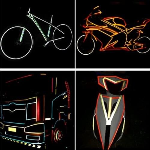 DIY Car Reflective Stickers 8Meters Luminous Tape Bike Motorbike Truck Night Light flash Warn Adhesive Glow Auto Accessories