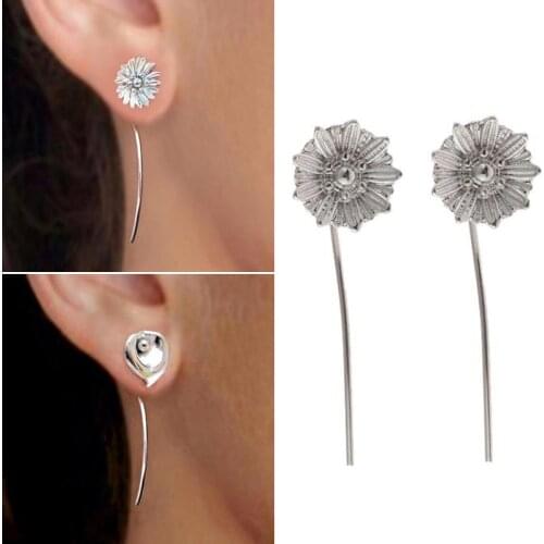 Elegant Dangle Sunflower Earrings - Horseshoe Earrings - Sunflower Jewelry - Jewelry Gifts