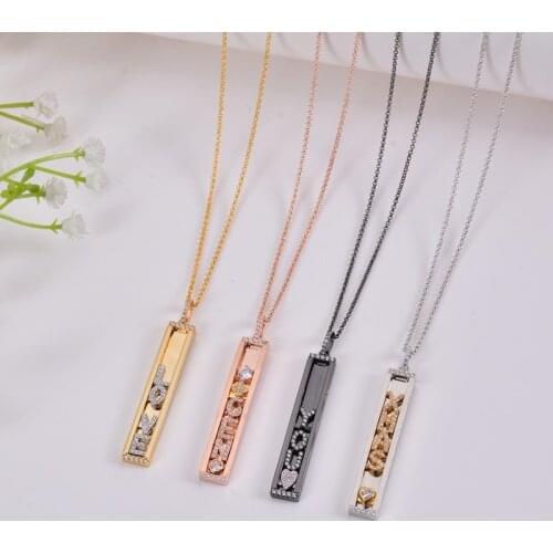 HIYONG Custom Name Necklace, Slide Letter Necklace Personalized Letter Necklaces Charm DIY Letter Pendant Necklaces Women Gifts