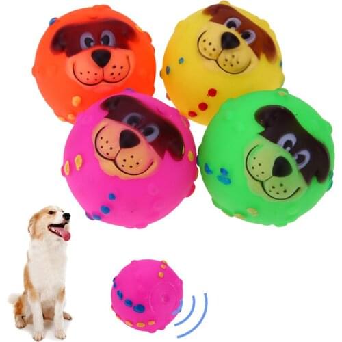 Cute Lion Ball Toy Pet Dog Training Soft Dog Throwing Train Sound Chew Squeak Toys Durability Funny Bite Squeak Bauble