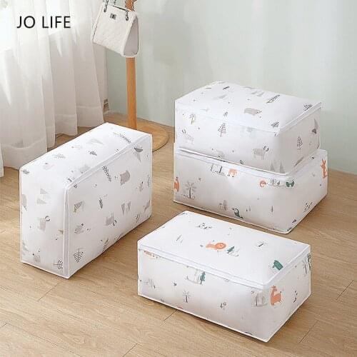 JO LIFE Waterproof Portable Clothes Storage Bag Folding Closet Organizer Pillow Blanket Quilt Bag