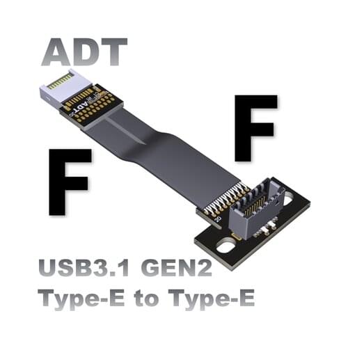 ADT-Link USB3.1 GEN2 Type-E to Type-E Extension Cable Internal USB 3.1 E Type Male to Female Cable w Screw Holes for Motherboard