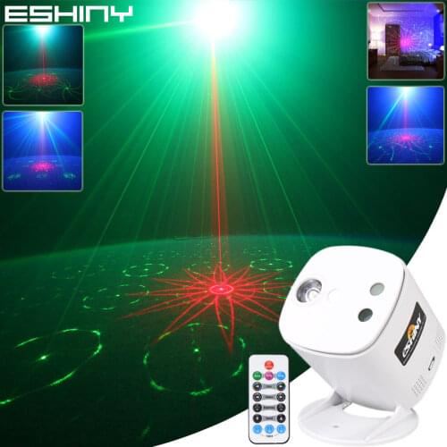ESHINY R&G Laser 20 Patterns Projector DJ Light Disco Party RGB LED Bar Dance KTV Room Stage Lighting Effect Lamp USB B220N6