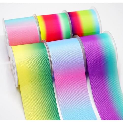 10 Yards 1.5" 38MM Rainbow Ombre ribbons For Hair Bows DIY Crafts Handmade Accessories 17267
