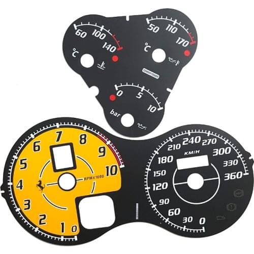 Dashboard Gauge Face facelift for Ferrari F360 F430 Spider Instrument Cluster Overlay 360KM/H