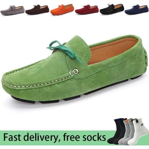 UYOYU Big Size Men Genuine Leather Shoes Slip On Black Shoes Real Leather Loafers Mens Moccasins Shoes Italian Designer Shoes