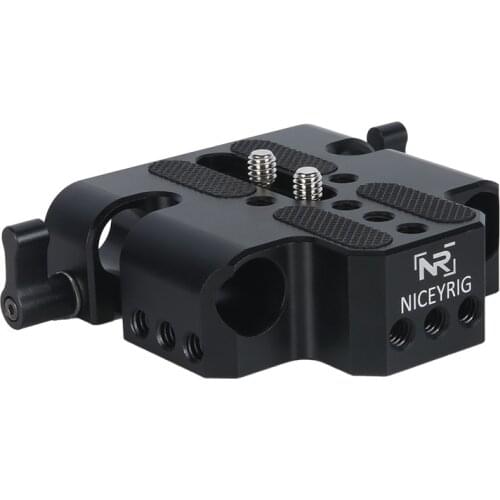 Niceyrig Dual 15mm Rod Clamp Base plate for BMPCC 6K ProSony A7 A9 FS7 FS5 FS9 Cannon C100 C300 C500 Red DSMC2 Kinefinity