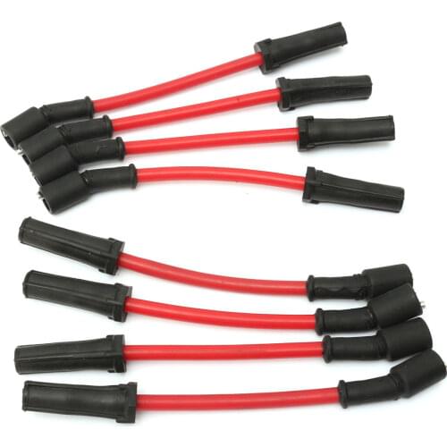 NEW 10mm for LS2 LS1 LS3 LS6 LS7 Red Spark Plugs Ignition Wires Set For Chevrolet /GMC