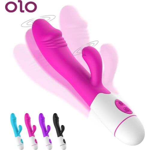OLO Anal Vagina Massage Erotic G-spot Masturbator Sex Toys 30 Frequency Dual Vibrating Dildo Rabbit Vibrator Vibrators For Women