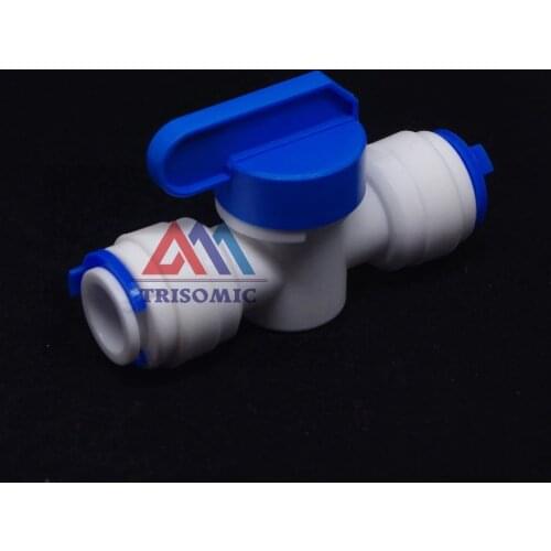 1/4" Inline Tube tap shut off Ball Valve Quick Fitting Connection Aquarium RO Water Filter Reverse Osmosis System
