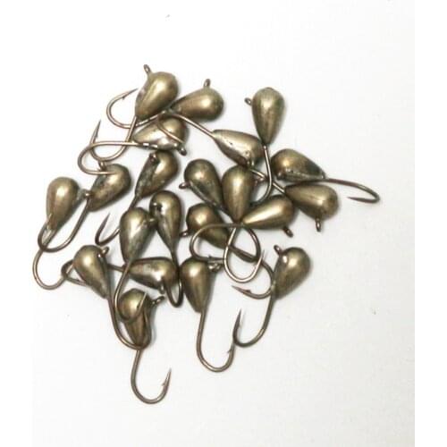 Shelts 25 Pcs Unpainted Teardrop Ice Fishing Tungsten Jigs