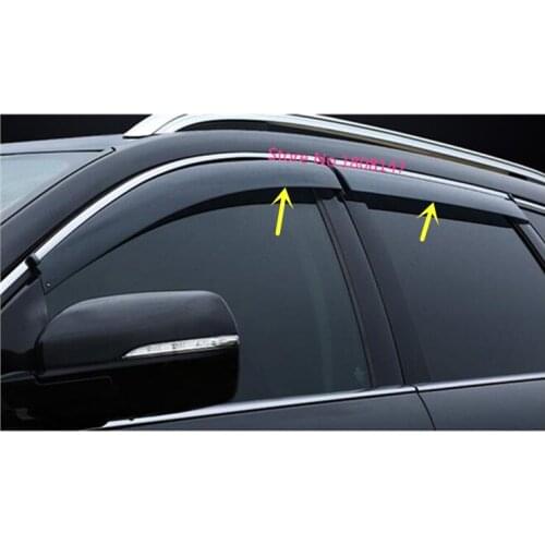 Car Styling Body Stick Lamp Plastic Window Glass Wind Visor Rain/Sun Guard Vent Part Panel 4pcs For Ford EDGE 2015 2016 2017