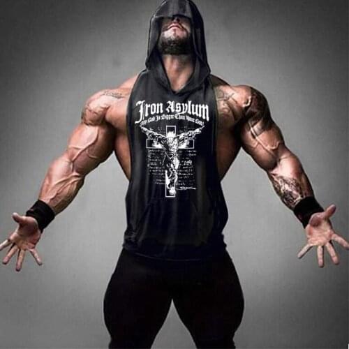 Gilet à capuche pour hommes sans manches Muscle Gym sport gilet mince musculation à capuche Hip Hop vêtements de rue entraînemen