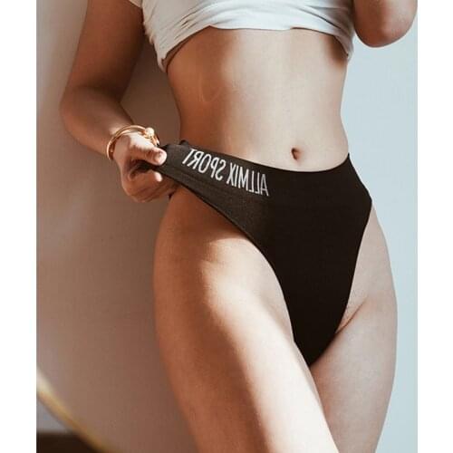 Waist Shaping Sport Panties Seamless Thong G-String Mid Waist Women Cotton Underpants Tanga Briefs Fitness Underwear Woman