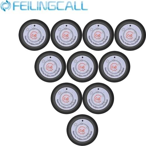 10pcs FEILING Hookah Wireless Ultra-Thin Restaurant Table Call Button Waiter Paging System For Cafe Bar Nursing Customer Service
