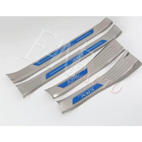 Stainless Steel Inner Outer Door Sill Scuff Plate Guard Sills Protector Trim For Honda CR-V CRV 2017 2018 2019 2020