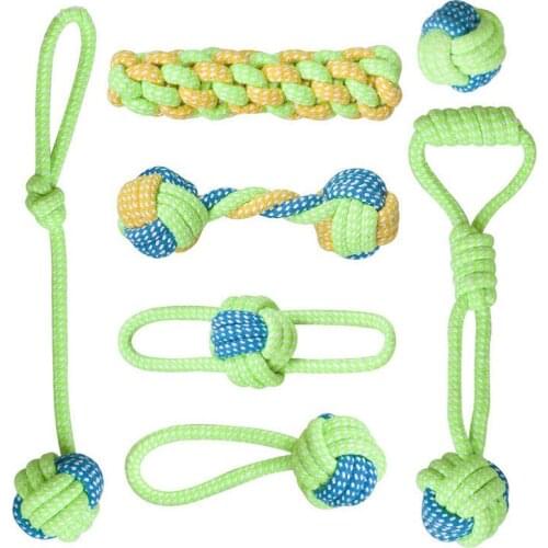 Pet Dog Chew Cotton Rope Toy Teeth Clean Toys Outdoor Training Fun Playing Rope Ball Interactive Toys For Dogs Pet Supplies