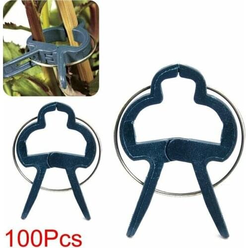 100pcs Planting Aid Stem Ring Clips Tools Kit Garden Plastic Plant Clamps Fastener Bracket Fixed Seed Support Plant Grafting