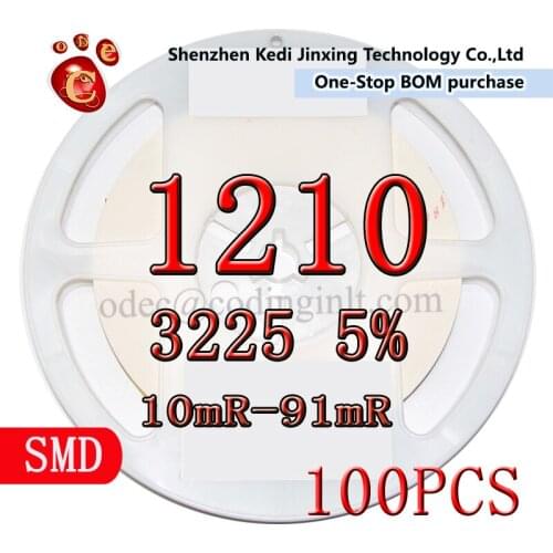 1210 3225 5% SMD resistor 100pcs 10mR 12mR 15mR 20mR 22mR 24mR 30mR 33mR 36mR 39mR 43mR 47mR 51mR 56mR 62mR 68mR 75mR 82mR 91Mr