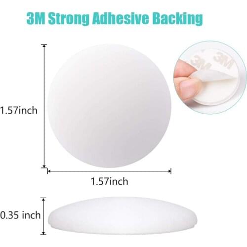 20 PCS 40mm x 8mm white anti slip silicone rubber bumper damper shock absorber 3M self-adhesive Silica gel feet pads