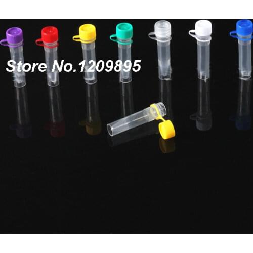 500pcs/lot 1.5ml connecred cap cryovial PP cryogenic vials can stand Laboratory with silica gel washer FREE SHIPPING