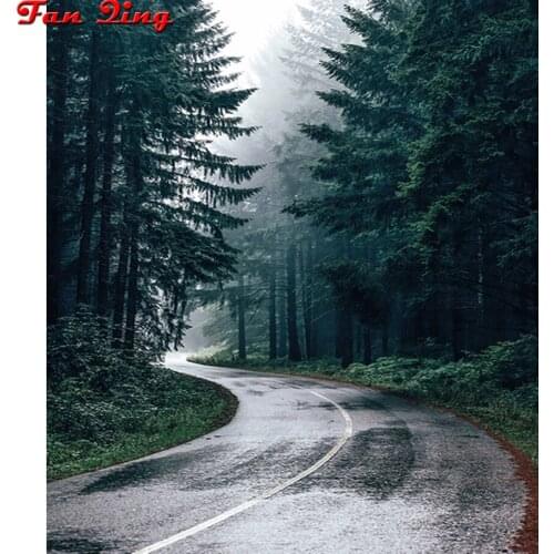 5D DIY Diamond Painting Forest Road Home Decor Full Square Diamond Embroidery Cross Stitch Flower Rhinestone Mosaic Painting