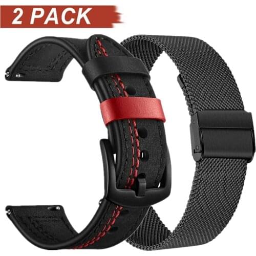 Bracelet for Samsung Galaxy Watch 46mm Band Leather Stainless Steel Quick Release 20mm 22mm Active2 40mm 44mm/Watch GT2 Strap