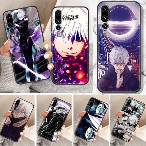 Satoru Gojo Jujutsu Kaisen Anime Phone Case For Huawei P Mate P10 P20 P30 P40 10 20 Smart Z Pro Lite black luxury coque painting