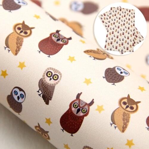 David accessories 20*33cm Cute Animal Smooth Faux Synthetic Leather Fabric DIY Bow Bag Material Faux Fabric Sheets,1Yc10169