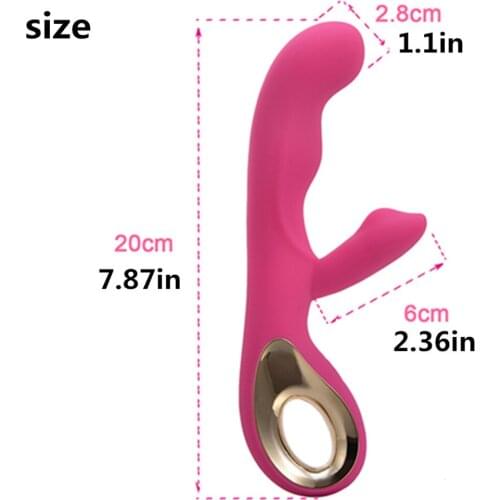 Dual Rabbit Rechargeable AV Magic Wand Vibrators Massager Clitoral Stimulator Dildo Masturbator Adult Product Sex Toy For Women