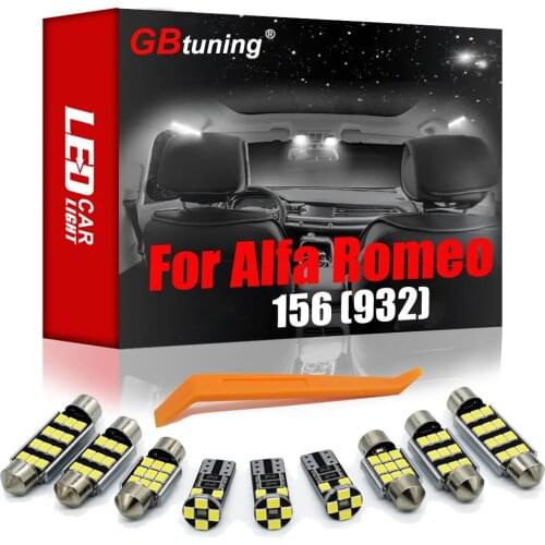 GBtuning Canbus LED Interior Light 10Pcs For Alfa Romeo 156 (932) (1998-2004 2005) Car Reading Room Trunk Dome Lamp Accessories