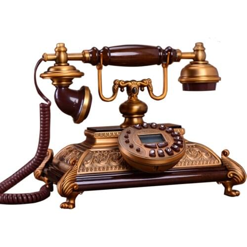 European Old Style Classic Landline Telephone with Caller ID, Screen with Blue Light, Hands-free Calling, Electronic Ringtone